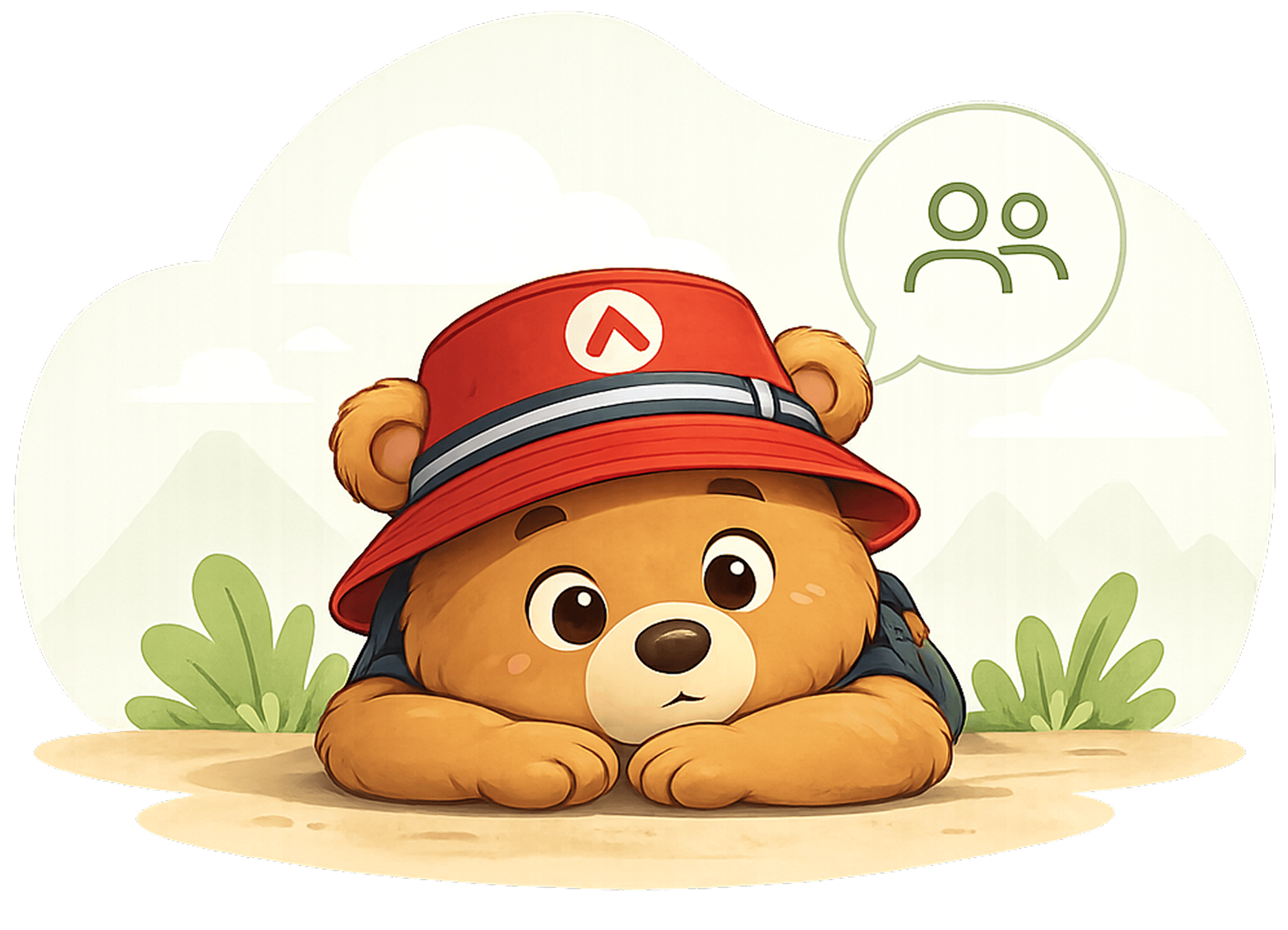 Tripsi bear artwork welcoming explorers