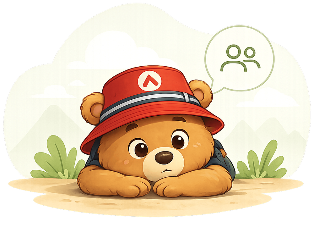 Tripsi bear invite artwork for community explorers